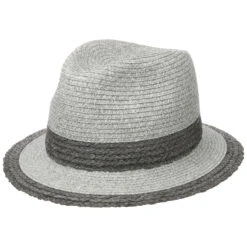 Classic Twotone Traveller Strohhut -Mode Hut Geschäft Classic Twotone Traveller Strohhut grau.59816 rf13