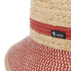 Daljeva Twotone Schute Strohhut By Lipodo -Mode Hut Geschäft Daljeva Twotone Schute Strohhut by Lipodo natur rot.62619 4rf196