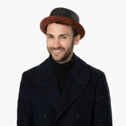 Daluno Pork Pie Stoffhut By Alfonso D´Este -Mode Hut Geschäft Daluno Pork Pie Stoffhut by Alfonso D Este.60390 8