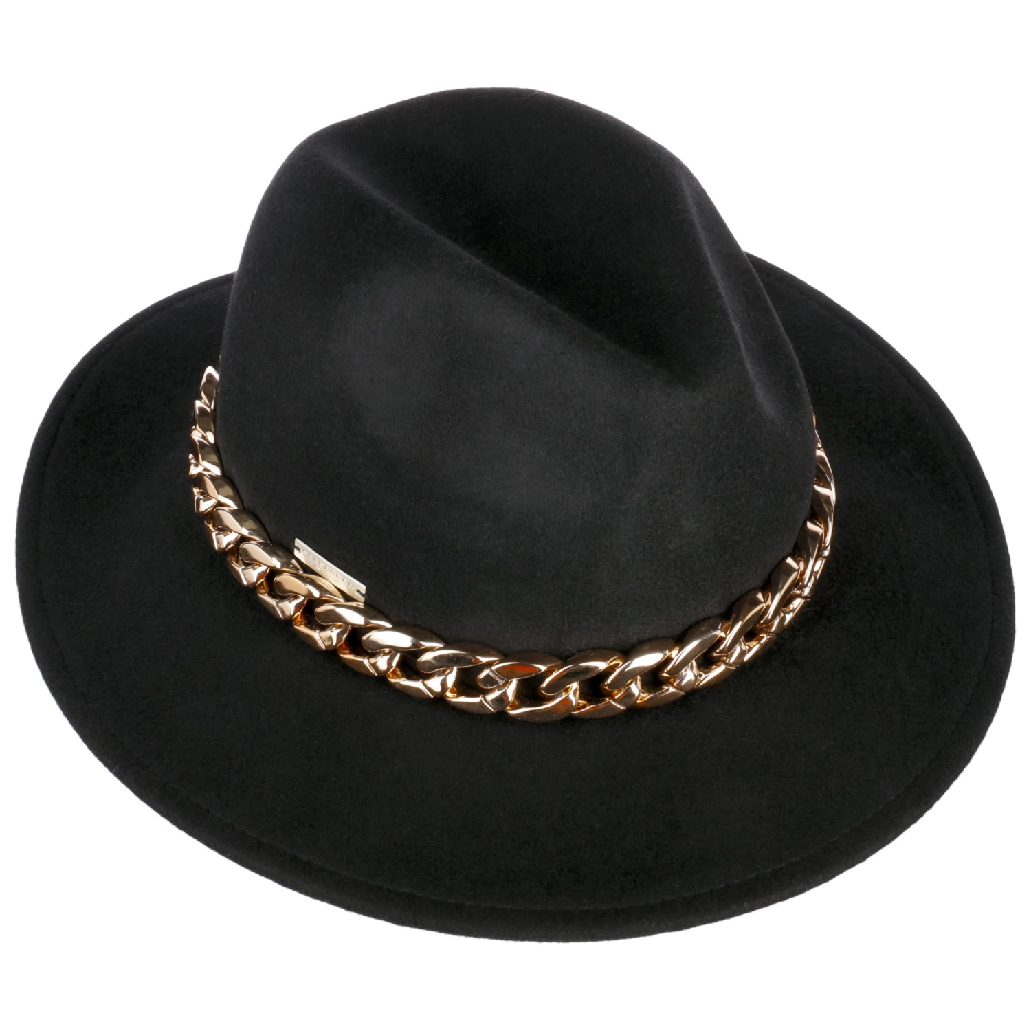 Fedora Wollhut mit Kette by Seeberger Fedora Wollhut Mit Kette By Seeberger -Mode Hut Geschäft Fedora Wollhut mit Kette by Seeberger schwarz.63269 1rf4