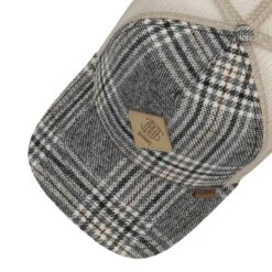 HFT Check Logo Patch Tweed Cap By Djinns -Mode Hut Geschäft HFT Check Logo Patch Tweed Cap by Djinns camel.62848 1rf46