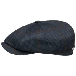 Hatteras Cashmere Check Flatcap By Stetson -Mode Hut Geschäft Hatteras Cashmere Check Flatcap by Stetson blau.58928 rf2