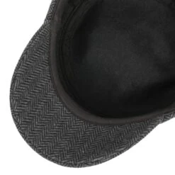 Herringbone Armycap By Lipodo -Mode Hut Geschäft Herringbone Armycap by Lipodo schwarz grau.48654 2rf179