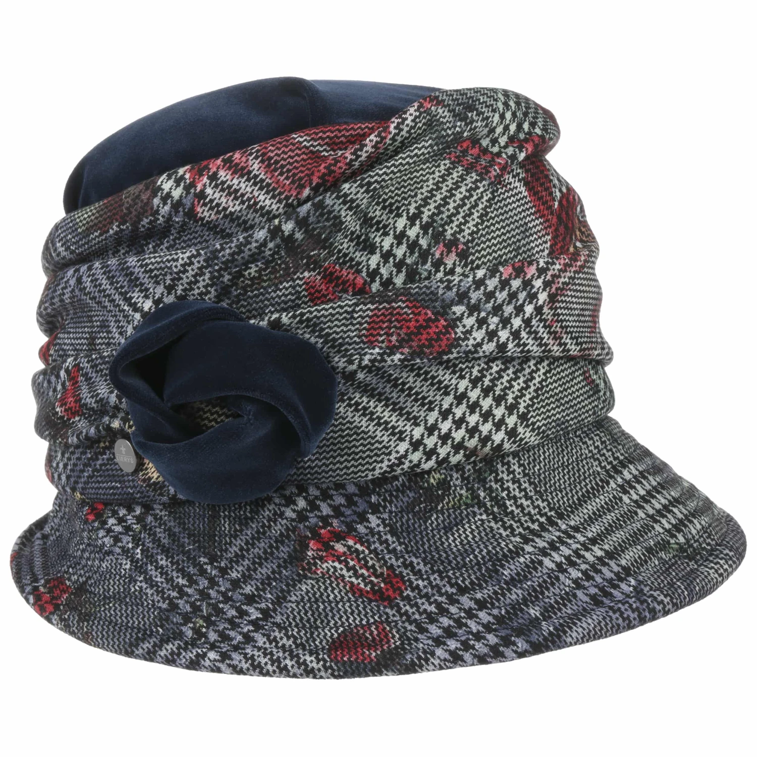 Houndstooth & Velvet Damenhut by Lierys Houndstooth & Velvet Damenhut By Lierys -Mode Hut Geschäft Houndstooth Velvet Damenhut by Lierys blau.57781 rf2