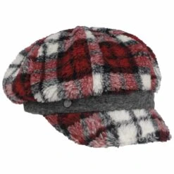Kelvo Faux Fur Check Ballonmütze By Lierys -Mode Hut Geschäft Kelvo Faux Fur Check Ballonmuetze by Lierys rot.63109 rf3