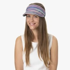 Multicolour Strohvisor By Seeberger -Mode Hut Geschäft Multicolour Strohvisor by Seeberger.64104 7