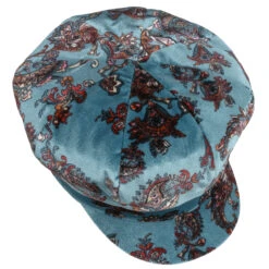 Mode Hut Geschäft -Mode Hut Geschäft Paisley Samt Ballonmuetze by Lierys hellblau.60280 1rf9