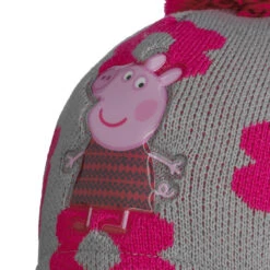 Peppa Wutz Kids Bommelmütze -Mode Hut Geschäft Peppa Wutz Kids Bommelmuetze grau.63816 4rf13