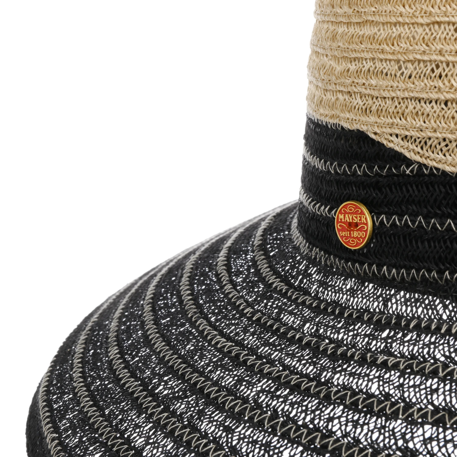 Tricolour Hanfhut by Mayser Tricolour Hanfhut By Mayser -Mode Hut Geschäft Tricolour Hanfhut by Mayser natur schwarz.62069 4rf201