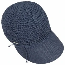 Uni Rollable Crochet Cap By Seeberger -Mode Hut Geschäft Uni Rollable Crochet Cap by Seeberger dunkelblau.50846 1rf192