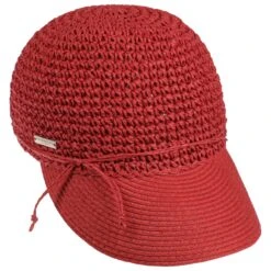 Uni Rollable Crochet Cap By Seeberger -Mode Hut Geschäft Uni Rollable Crochet Cap by Seeberger rot.50846 1rf3